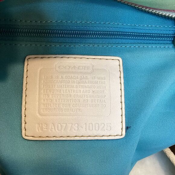 Coach Hampton Watercolor Pastel Stripes Small Mini Tote Handbag - Picture 16 of 16